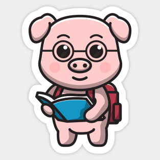 pig student Sticker